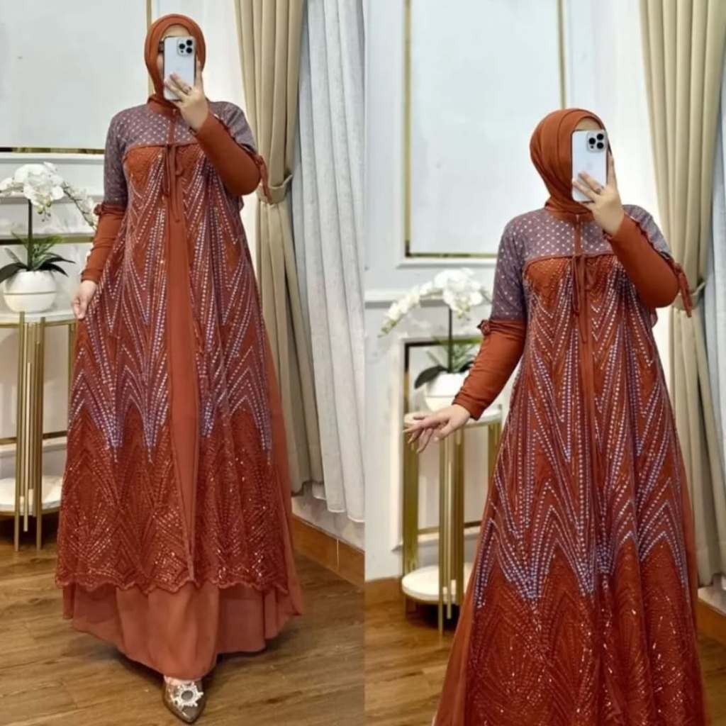Gamis Dress Games Bruklat Seragam Pengajian Model Baru Ghamis Lebaran Gams Keluarga Maxydrees Pernik