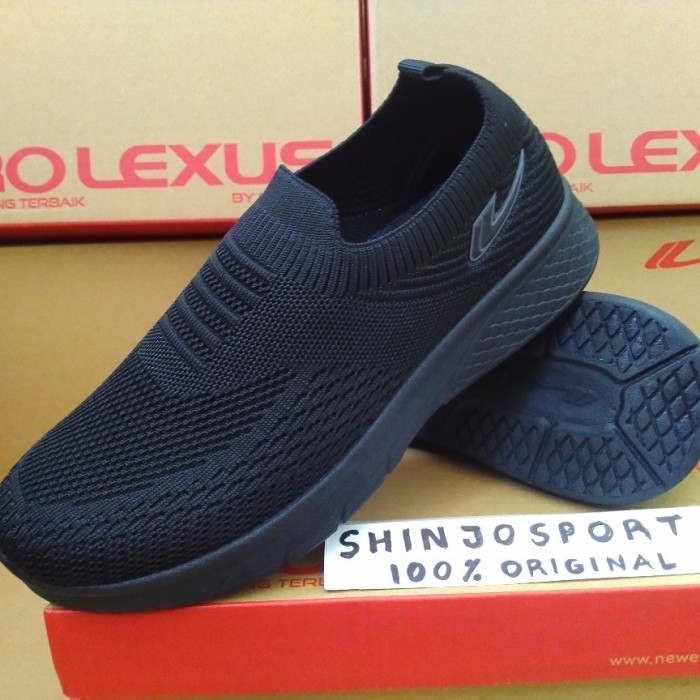Sepatu Slip On Pria Dewasa Hitam Polos New Era Rajut Winner Original