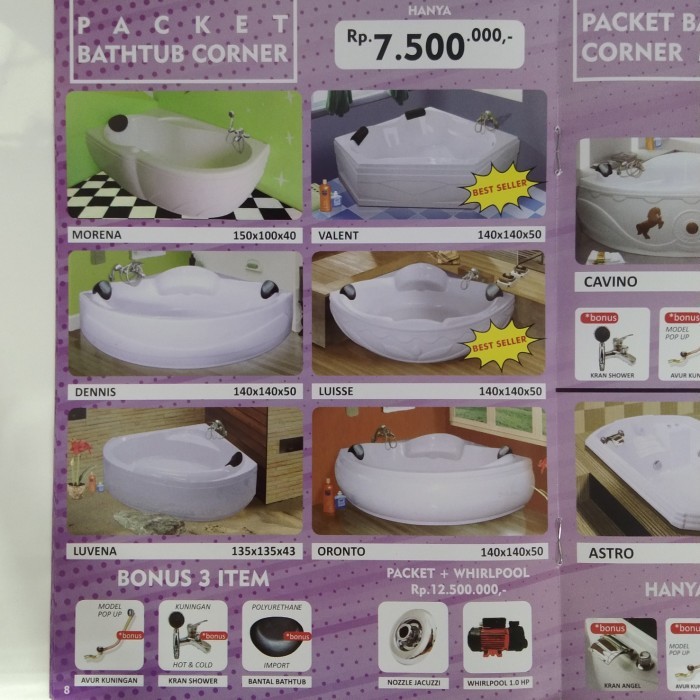 ><><><] paket bathtub whirlpool jacuzzi sudut Zentiro
