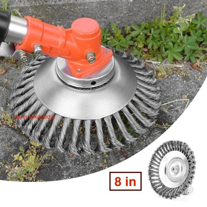 ASLI MATA PISAU MESIN POTONG RUMPUT MODEL SIKAT KAWAT BAJA UKURAN 8 INCH KODE 652