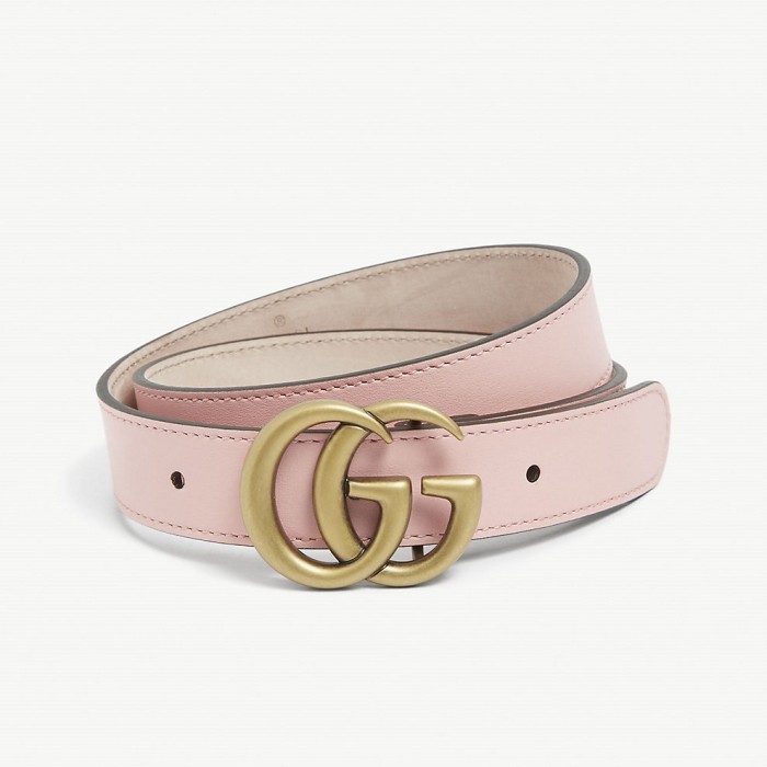 GUCCI Double G pink leather belt 2-8 years/sabuk anak perempuan ori