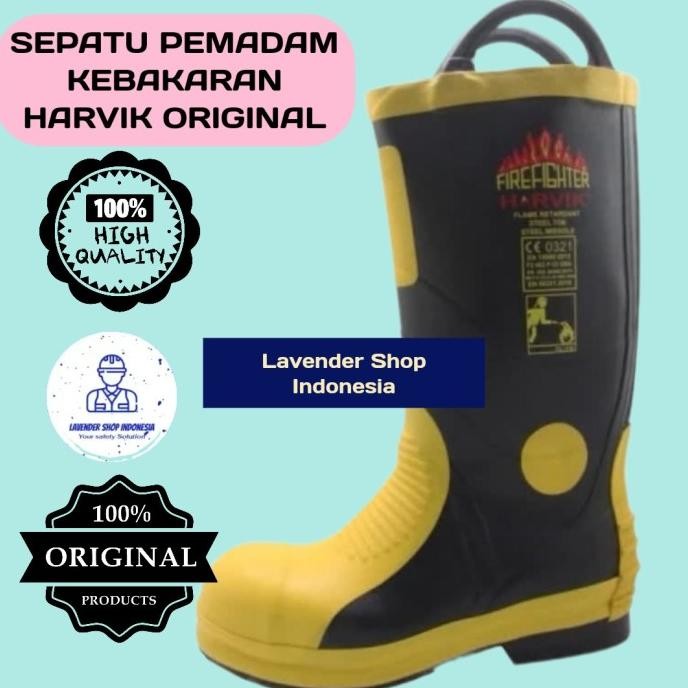 Promo sepatu pemadam kebakaran Harvik ORIGINAL / sepatu pemadam harvik COD