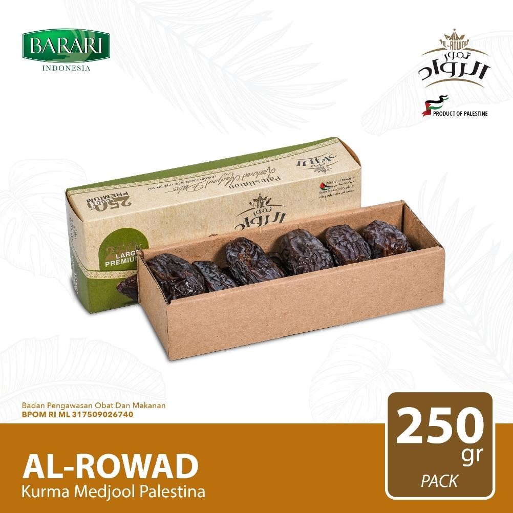 

tin- al-rwad kurma medjool palestina 250gr preum dates hh quality tekstur lembut dan legit