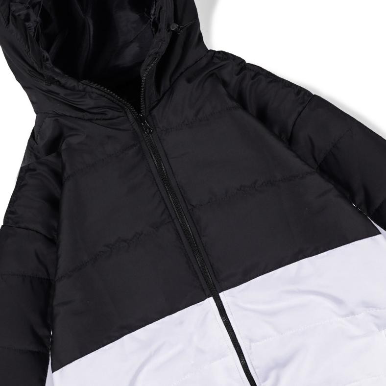 PROMO Jaket Puffer Hoodie Kombinasi Motif Distro TNA mb-24