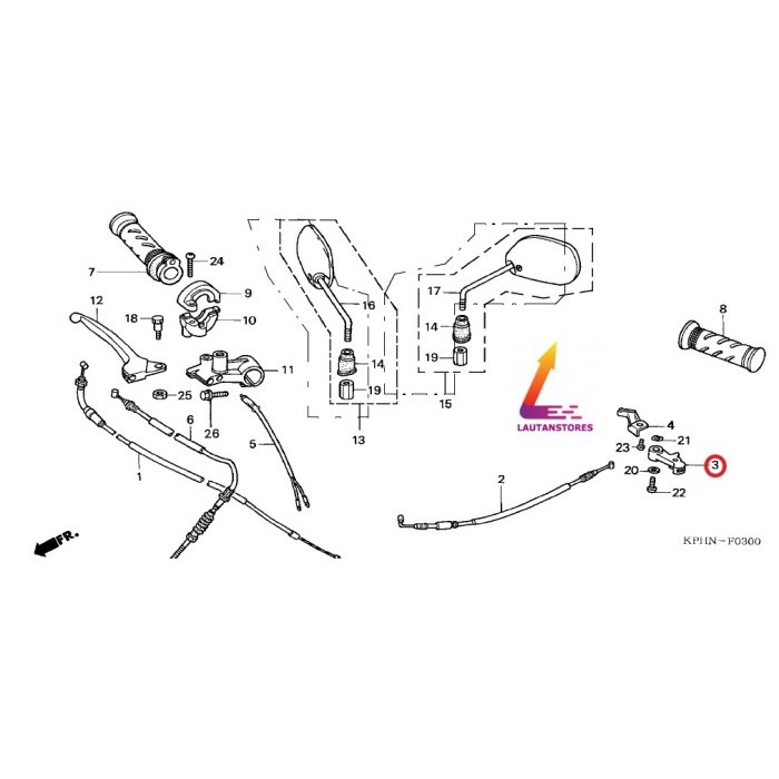 17961-Kfm-900 Tuas Tarikan Cuk Lever Choke Karisma Supra X 125 Revo100 Termurah Langka