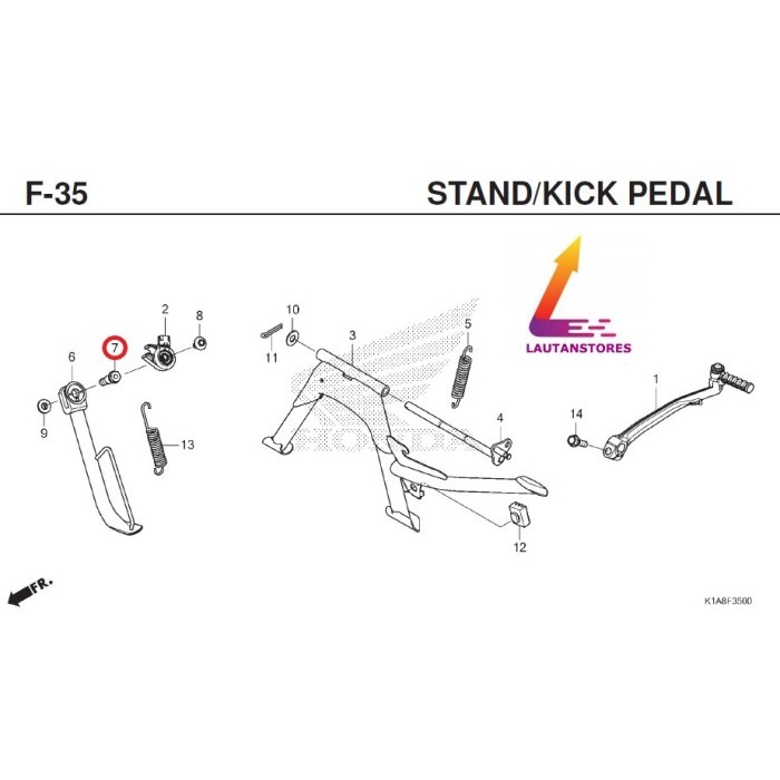 90108-Kzl-860 Baut Standar Samping Honda Matic Putih Termurah Langka
