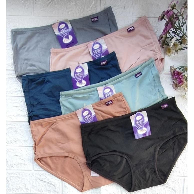 RILI CELANA DALAM WANITA FEMA  CELANA DALAM FEMA 6PC POLOS CELANA DALAM LUSINAN MURAH