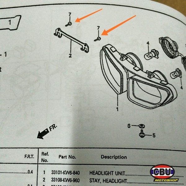 Baut Screw Stay Headlamp  V Grill Dasi Fairing Nsr 150 Sp New Rr Termurah Langka