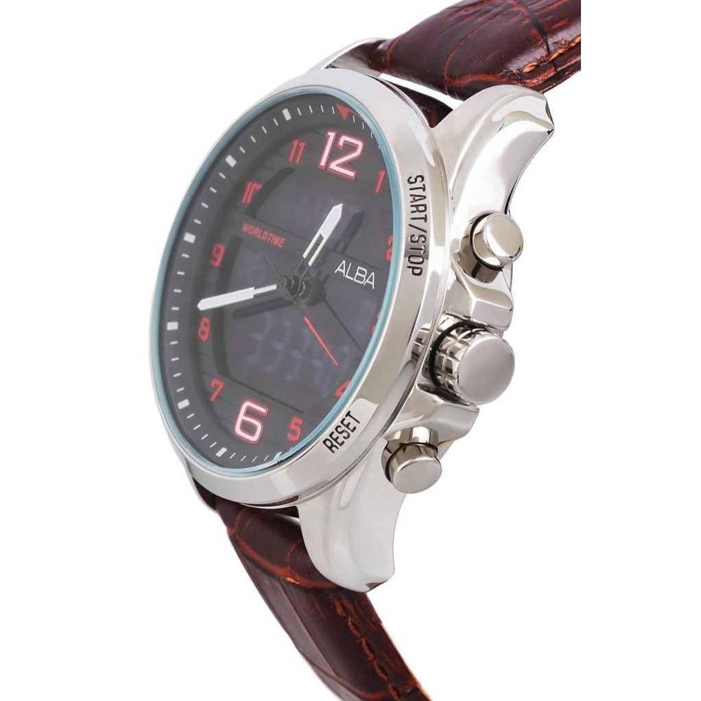 Murah Alba Az4033 Jam Tangan Pria Analog Quartz Tali Kulit Az4033X1