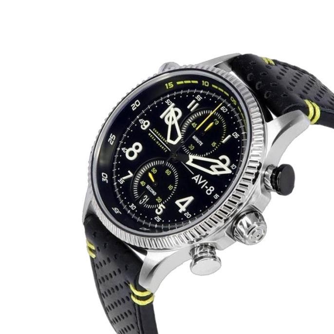 Murah Jam Tangan Pria Avi-8 Hawker Hunter Av-4080-01 Chronograph Men Black