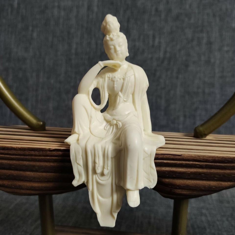 Ivory Fruit Self-Viewing Buddha Statue Ornament Creative Home Living Room Tea Room Study Room Curio 