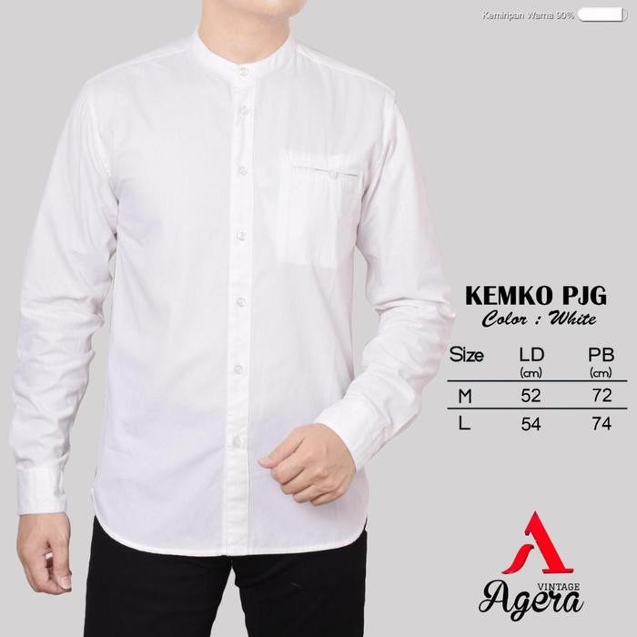 Best Seller Putih Agera Baju Kemeja Koko Kemko Couple Ayah Anak Kancing Full Lengan Panjang Dan