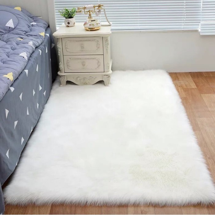 Karpet Bulu Raspur Putih High Quality Decoration / Background Foto