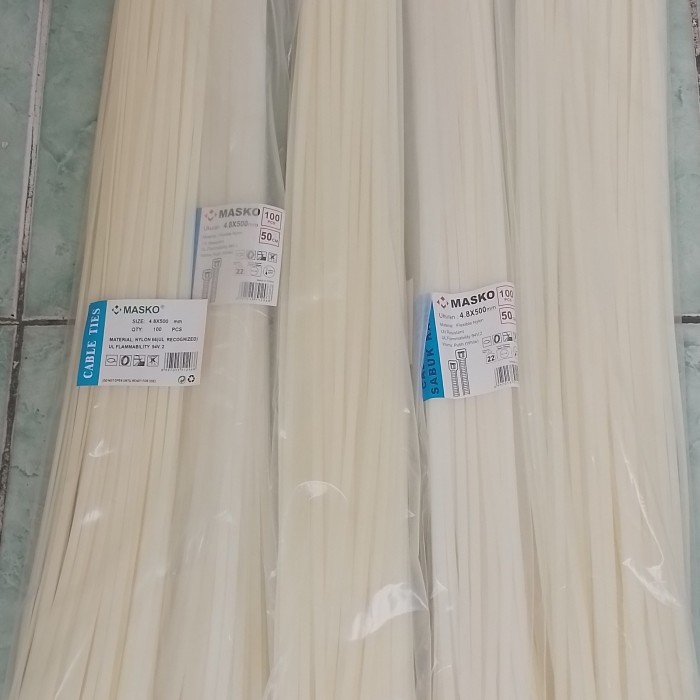 

KABEL TIES CABLE TALI SABUK NYLON TEBAL 4,8 X 500 MM 50 CM MERK MASKO