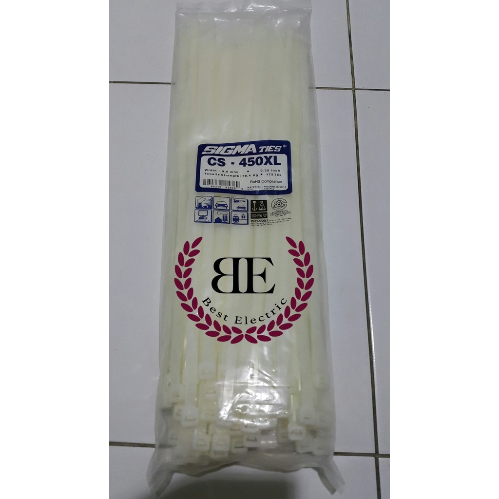 

Kabel Ties / Kabel Tis / Cable Tie CS 450 XL PUTIH 45 cm SIGMA CS450XL