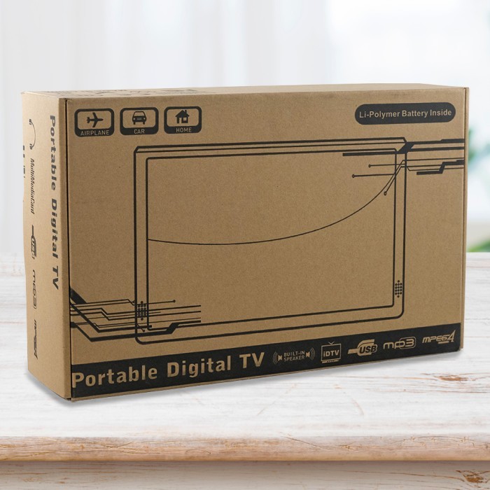PORTABLE TV DIGITAL MONITOR TV 12 INCH DVB-T2 HITAM D12 TAFFWARE