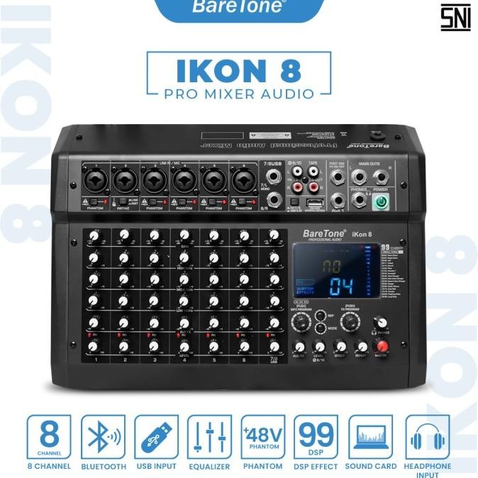 Promo Mixer Audio Baretone Ikon 8 - Professional Mixer 8 Channel