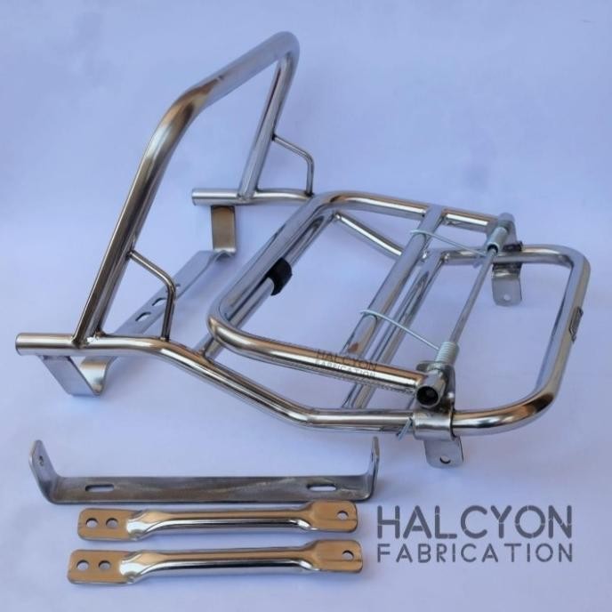 Promo backrack/rak belakang vespa px excel HALCYON stainless steel COD