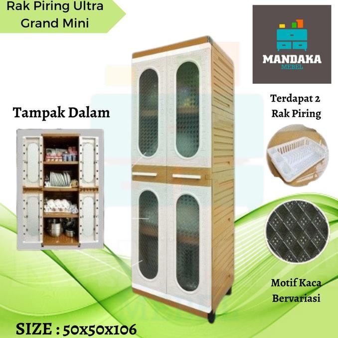 Rak Piring 2 Pintu Kaca Meydenlapak