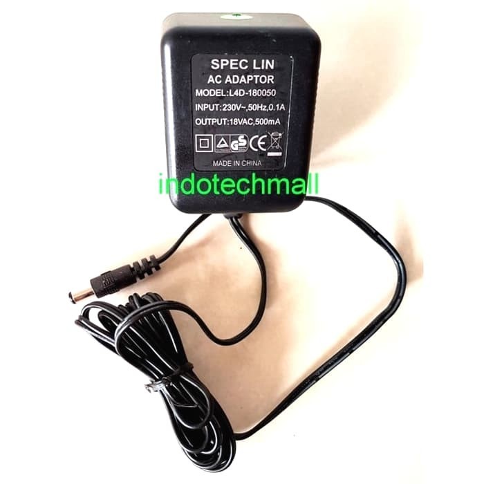 Adaptor 18V AC 500mA trafo power supply