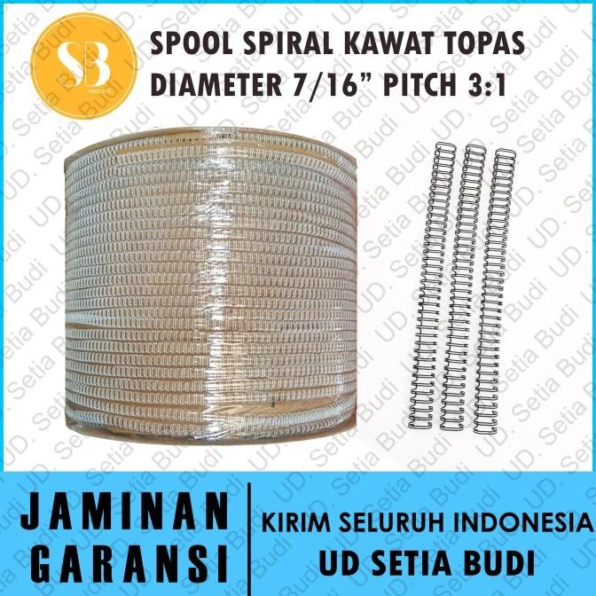 

Promo Spiral Kawat Jilid / Binding Topas 7/16" ( 3:1 ) Spool COD