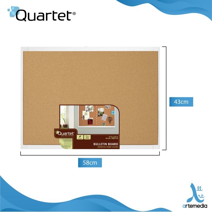 

QUARTET BULETIN BOARD - PAPAN OAK CORK WHITEFRAME 43CMX58,5CM