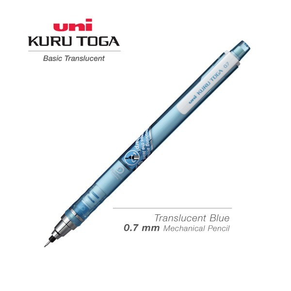 

UNI KURU TOGA MECHANICAL PENCIL 0.7 MM TRANSLUCENT BLUE