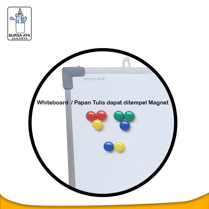 

PAPAN TULIS MAGNETIC WHITEBOARD GANTUNG 60 X 90 SPIDOL H,M,B MGT, HPSN