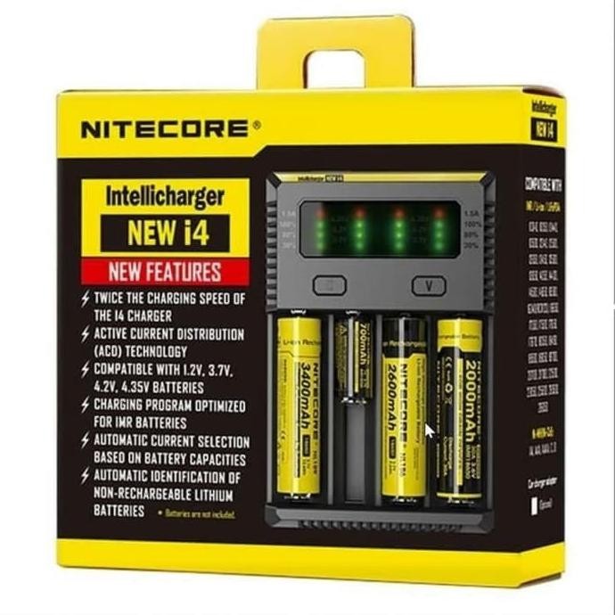 Nitecore i4 Battery Charger 100% Authentic by Nitecore- Charger 4 Slot