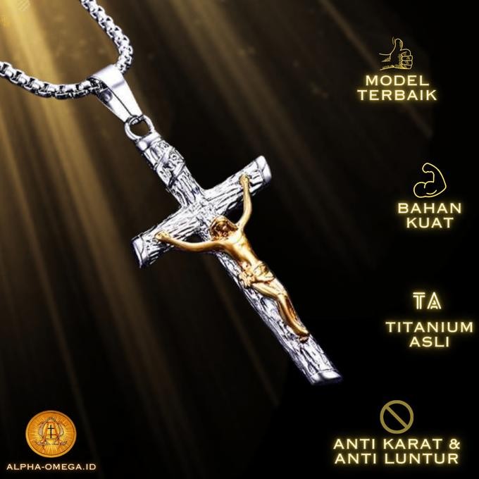 Kalung Salib Yesus Titanium | Aksesoris Rohani Katolik