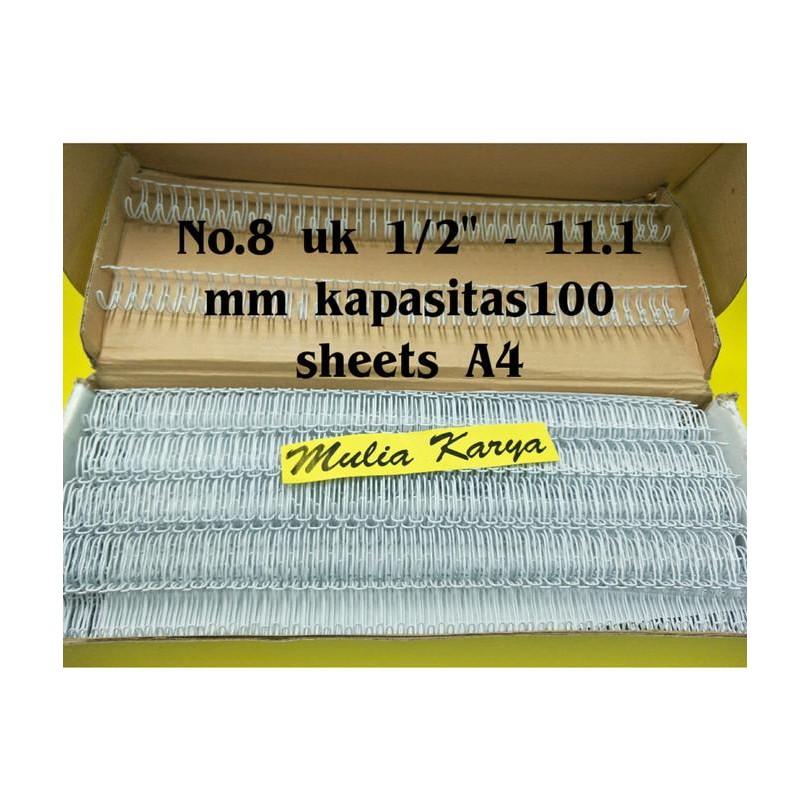 

Promo Spiral Kawat Jilid A4 No.8 ukuran 1/2" 11.1 mm COD