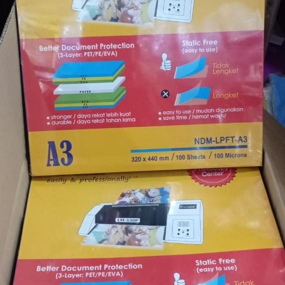 

Promo LAMINATING POUCH A3 NDM / PLASTIK LAMINATING COD