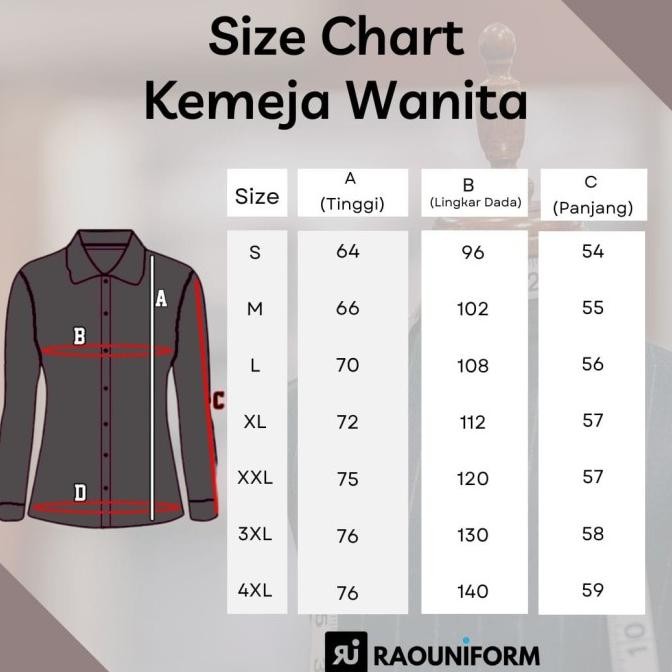 Baju Lapangan/Kemeja PDL Wanita/Baju Kemeja Kantor/Baju PDL Panjang Terlaris