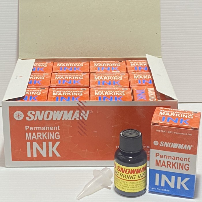 

REFILL TINTA SPIDOL SNOWMAN PERMANENT / 1 BOX ISI 12 BOTOL