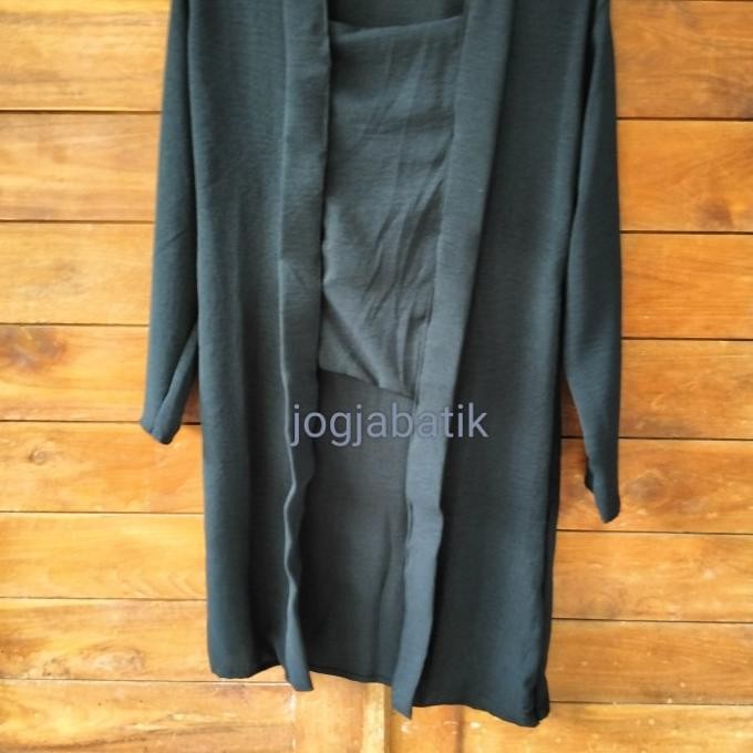 || PROMO BUSANA WANITA ~`~ Tunik Kebaya Melayu Encim Kartini Crinkle Hitam ||~~~