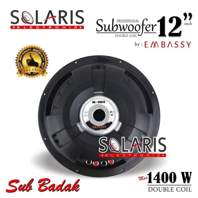 Promo SUBWOOFER 12 Inch SUPER BADAK DOUBLE COIL EMBASSY ES- 309D COD