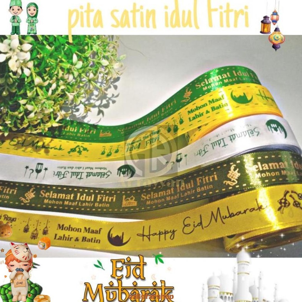 

( 1 Roll ) Pita Satin Idul Fitri 1 Inch 2.5 Cm Pita Kado Hiasan Hampers Lebaran Eid Mubarok Pita Lebaran 4 Cm 1.5 Inch 1/2 Inch 1.5 Cm Murah