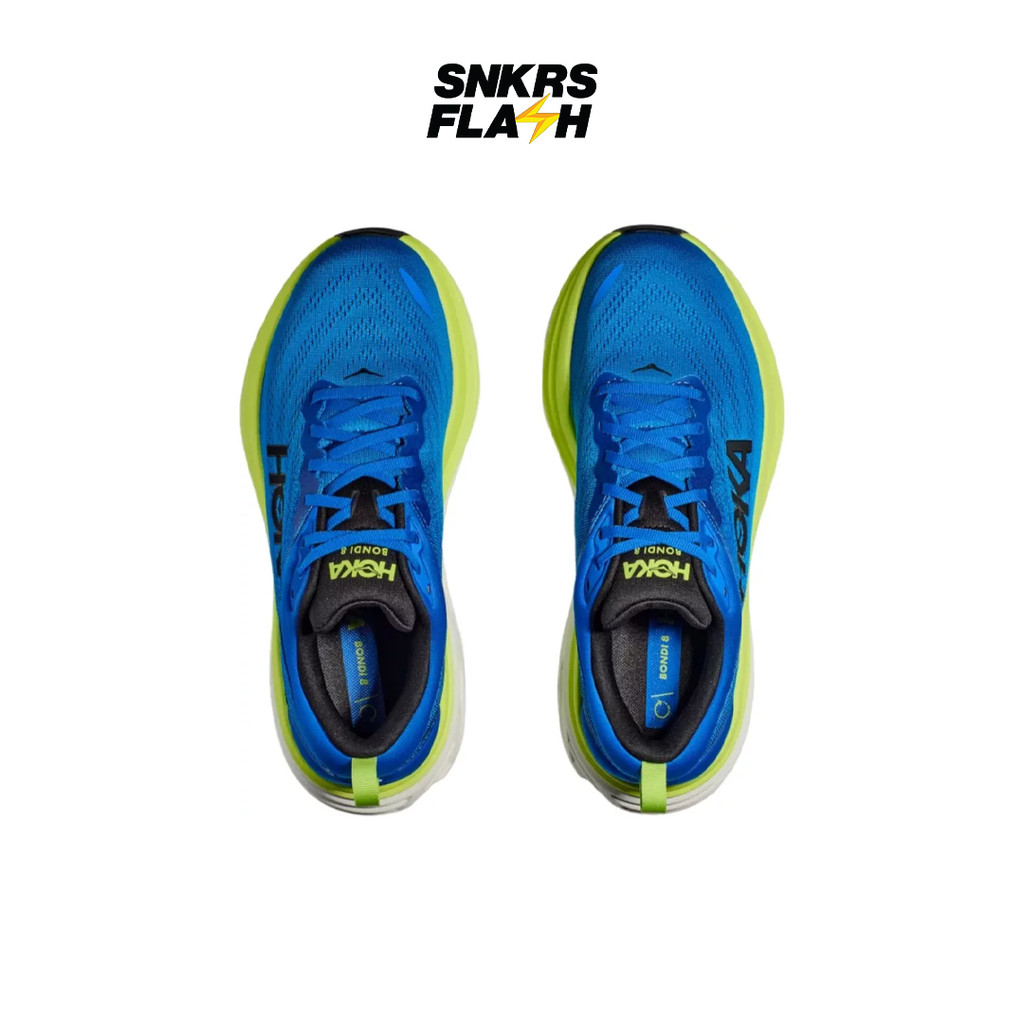 HOKA ONE ONE Bondi 8 Elecobalt Lettuce Sepatu Lari Pria - 112320ELT - Size 43.3
