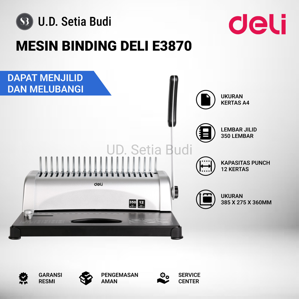 

Mesin Jilid Spiral Plastik Deli E3870 Mesin Binding Deli E 3870