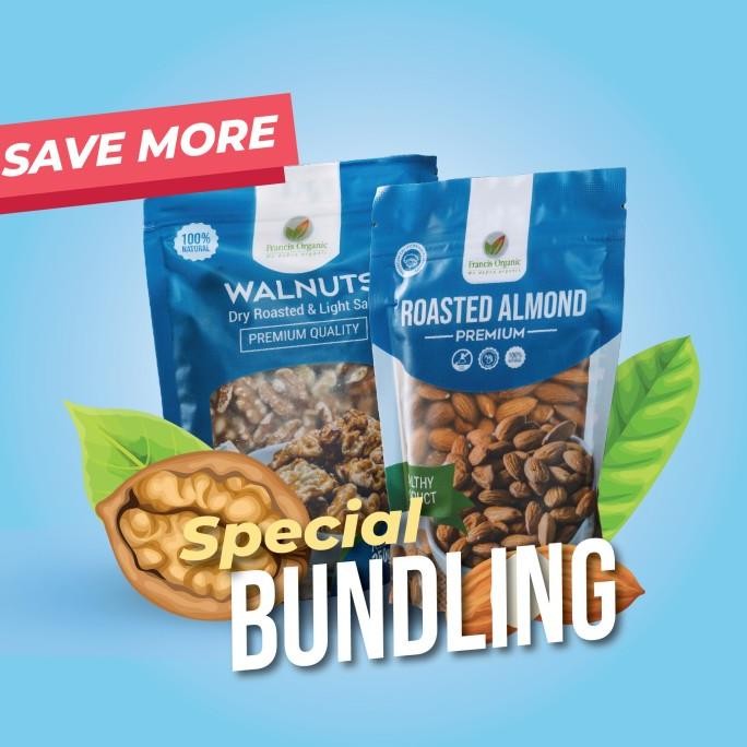 

NEW PRODUK SPECIAL BUNDLE ROASTED WALNUT 250GR DAN ROASTED ALMOND 150 !!!!!