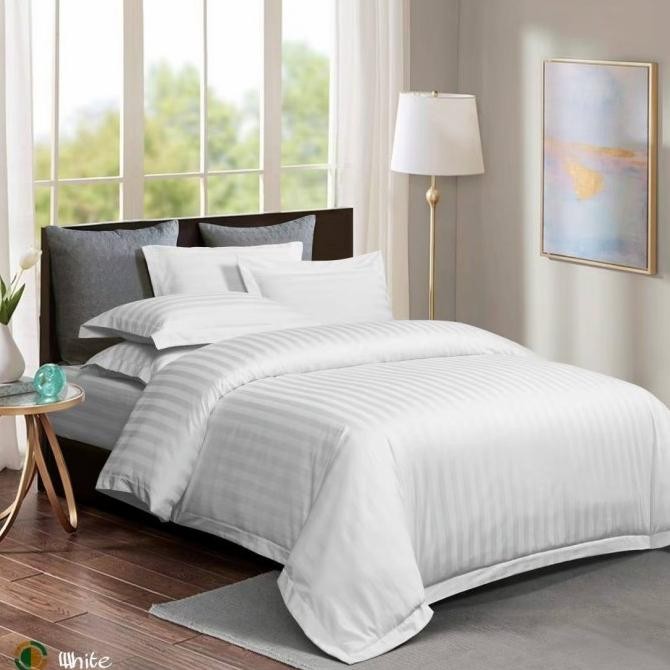 Murah Sprei Hotel Karet 100% Katun Dobby Tc-300