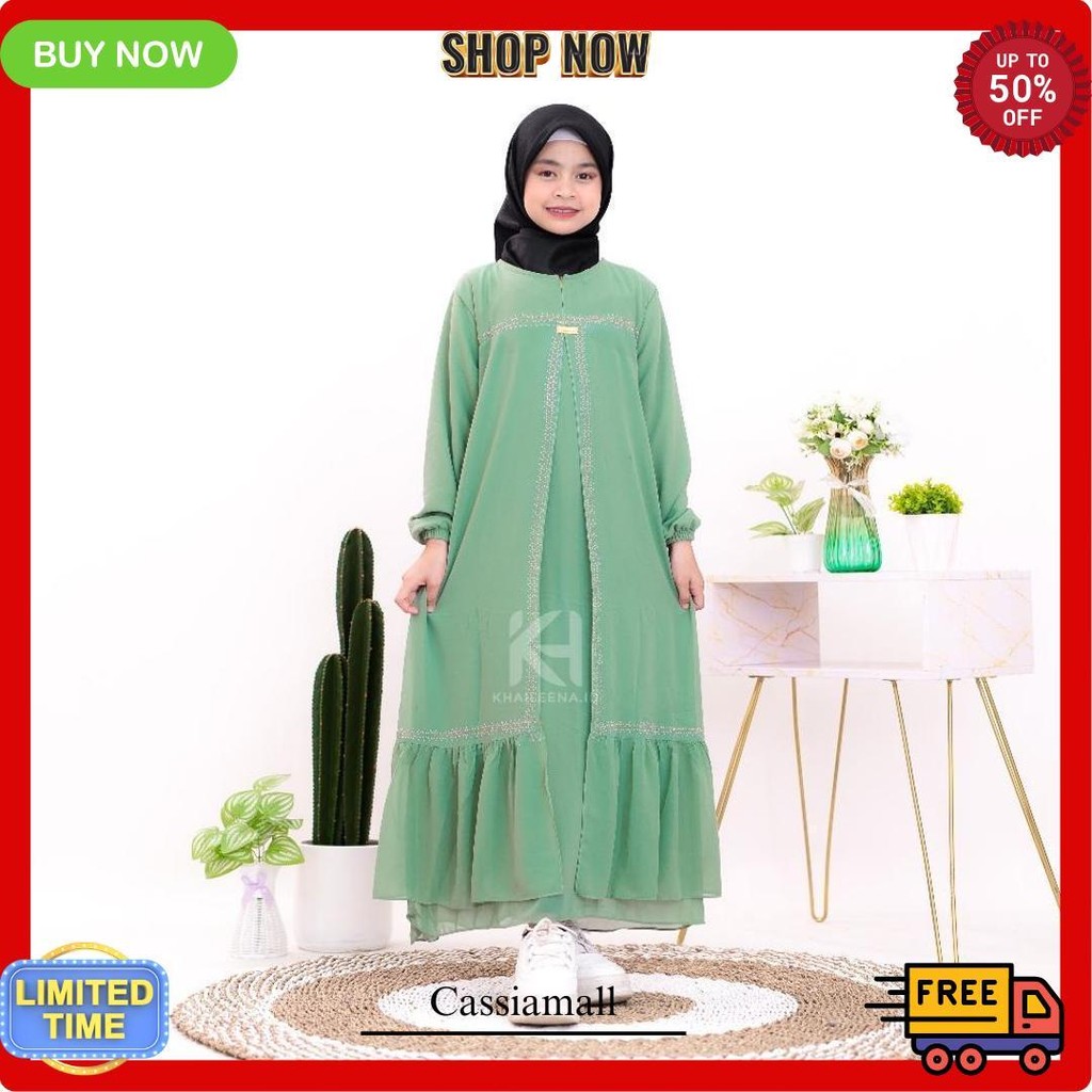 Fateena Kids Gamis Anak Usia 5-15 Tahun / Gamis Anak Terlaris / Gamis Anak Terbaru / Gamis Ceruty An