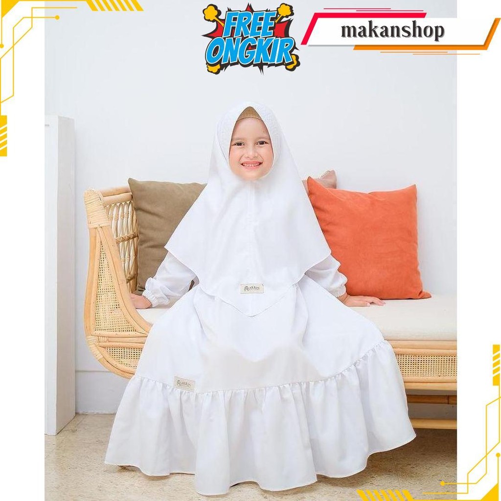 Gamis Anak Perempuan Gamis Anak Warna Putih Anak 1-10 Tahun Gamis Putih Manasik Haji Anak Gamis Mana