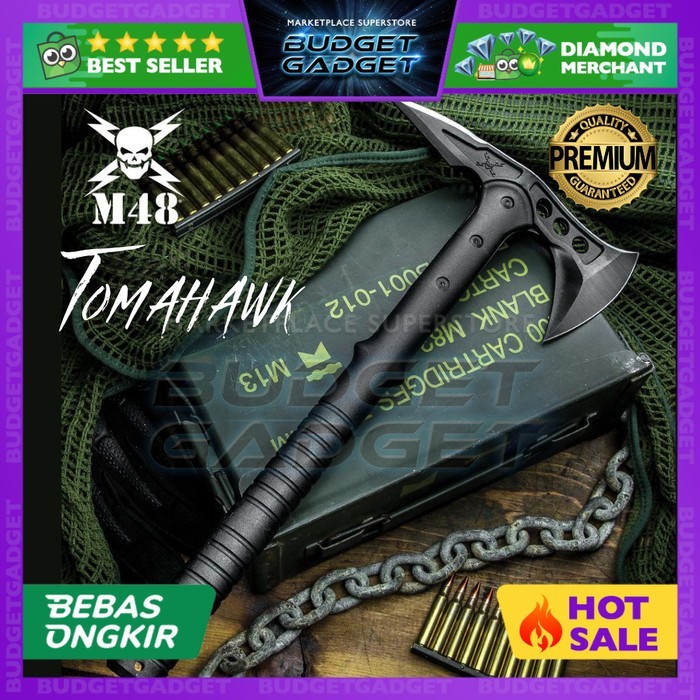TERBARU Tomahawk Kapak Kayu Dual Blade Stainless Steel Camping Survival Tools BISA GRAB