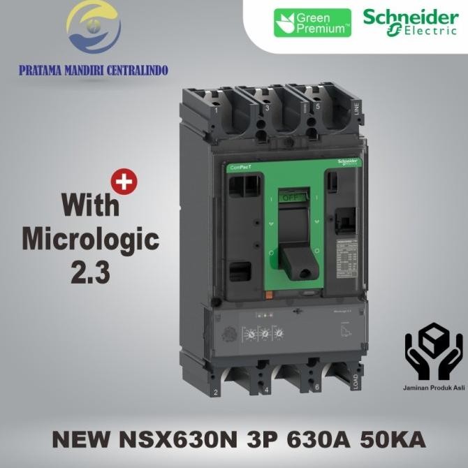 Terjangkau Mccb Nsx630N 3 Phase 630 Ampere New Generation Schneider 3P 630A 50Ka - C63N32D630