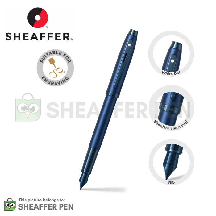 

Sheaffer 100 Satin Blue With PVD Blue Trim Fountain Pen