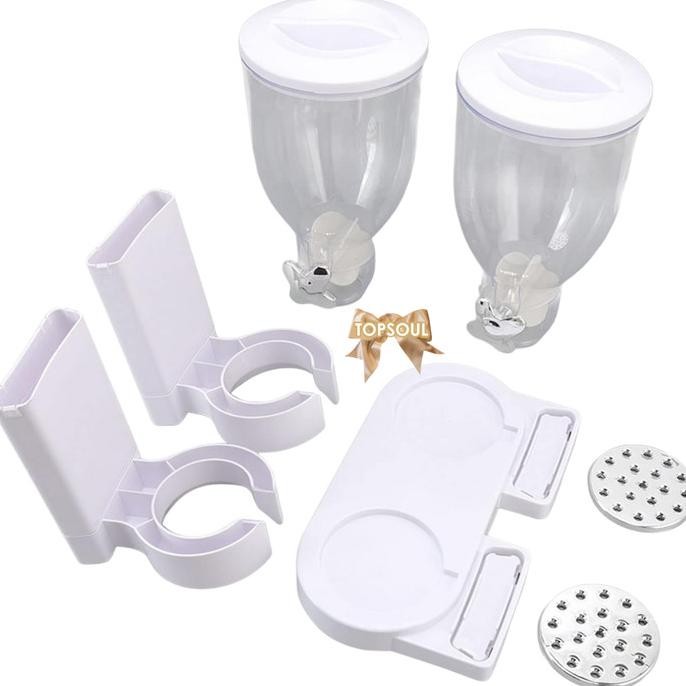 

Dispenser Cereal 2 Tabung Wadah Food Display Party Tempat Snack Permen GM