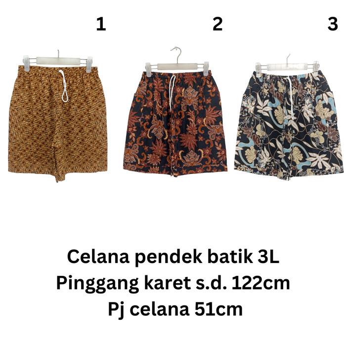 Celana Pendek Batik Pria Jumbo 3L