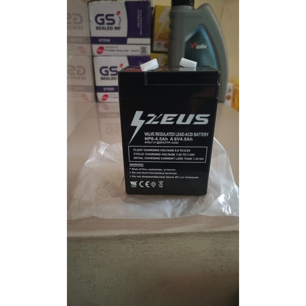 BERKUALITAS AKI KERING VRLA ZEUS 6V 4.5AH BATERAI TIMBANGAN DIGITAL KODE 996
