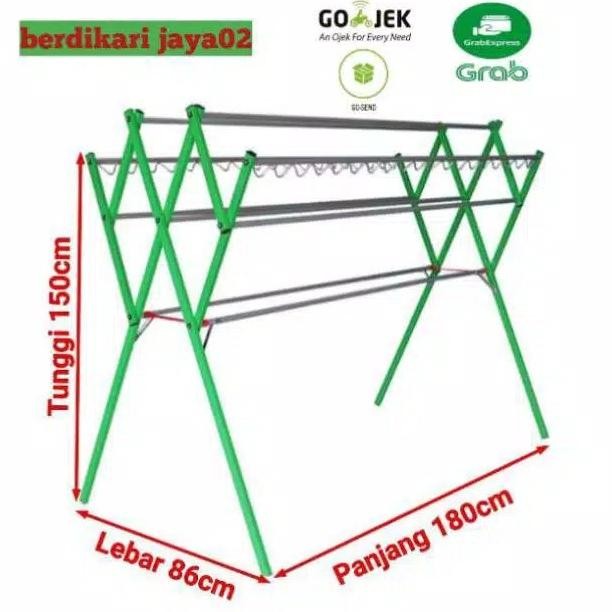 JEMURAN BAJU ALUMINIUM 9PALANG+KANGER KEDUA SISI(KUAT DAN KOKOH) MURAH